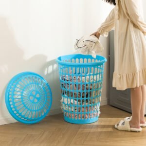 round plastic laundry basket